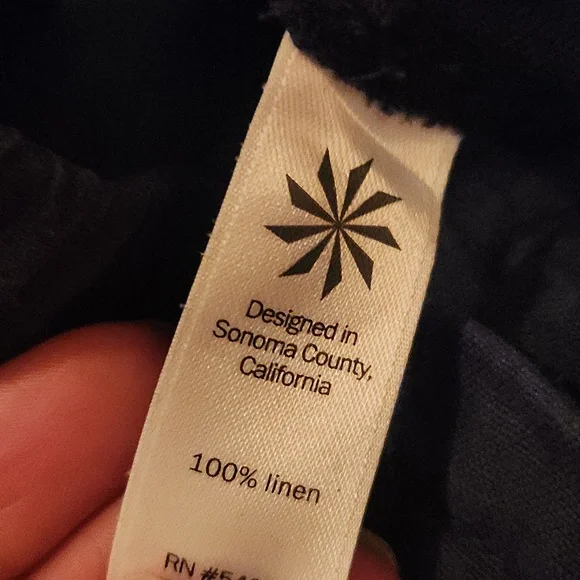 Athleta 100% Linen Dark Blue Pants Size 6 - Picture 9 of 9